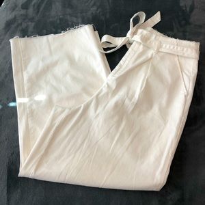 White High-Waisted Wide-Leg Pants